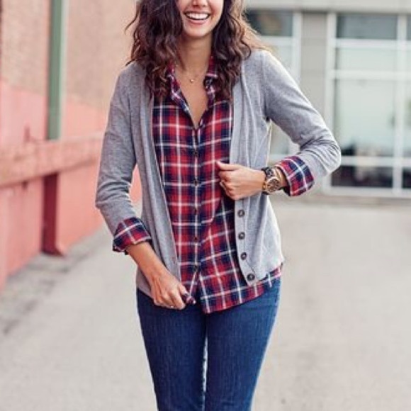 AE💕 Plaid Button Down Flannel Shirt Cowgirl Top - Picture 9 of 9